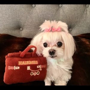 New Hairmes Dog Purse Squeaker Toy. SOLD OUT! Perfect for your pampered Pup.